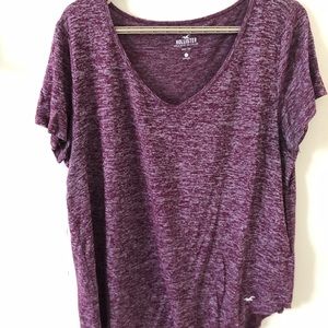 COPY - Burgundy/white v-neck tee